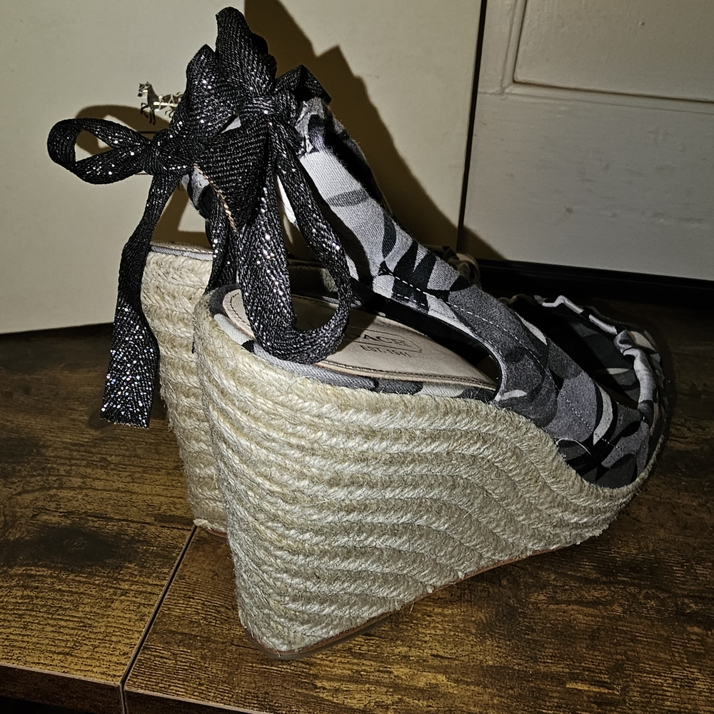 COACH MARITZA Platform Espadrilles WEDGE SANDALS PEEP TOE size 8.5 - Picture 3 of 7